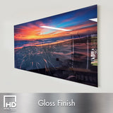 Sunset metal print on white wall